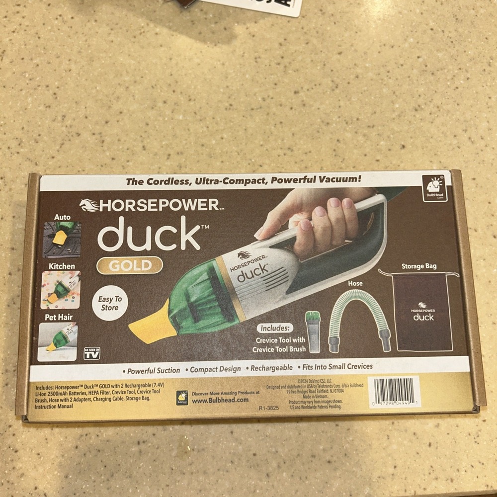 Horsepower‎ Duck Vacuum Gold Edition With Upgraded Battery, AS-SEEN-ON-TV